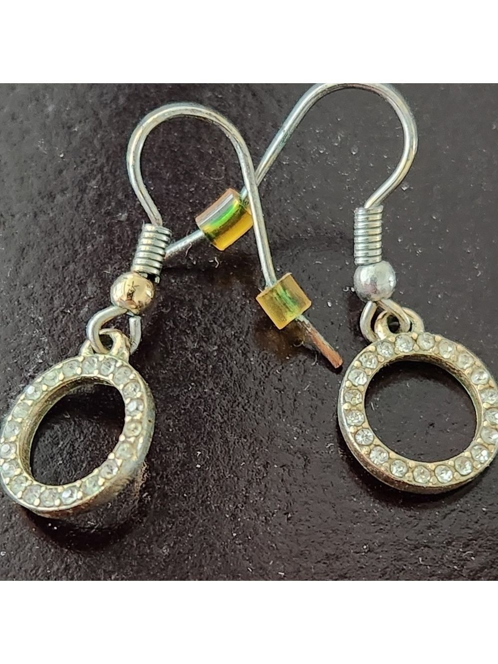 Elegant crystal circle drop earrings